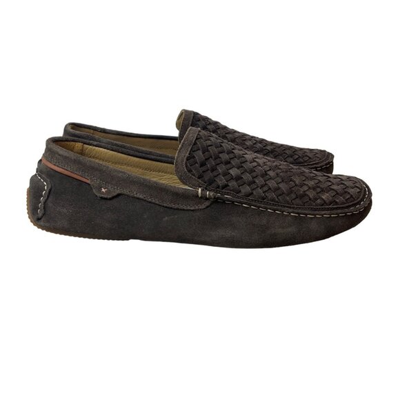 Johnston & Murphy Men's Dark Brown Suede Wooven Driver Mizell Sz 12M - Picture 4 of 10